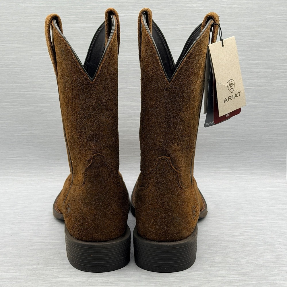 Ariat Men's 10.5 Brown Suede Cowboy Boots Square Toe Sport Big Country Roughout - Picture 4 of 15
